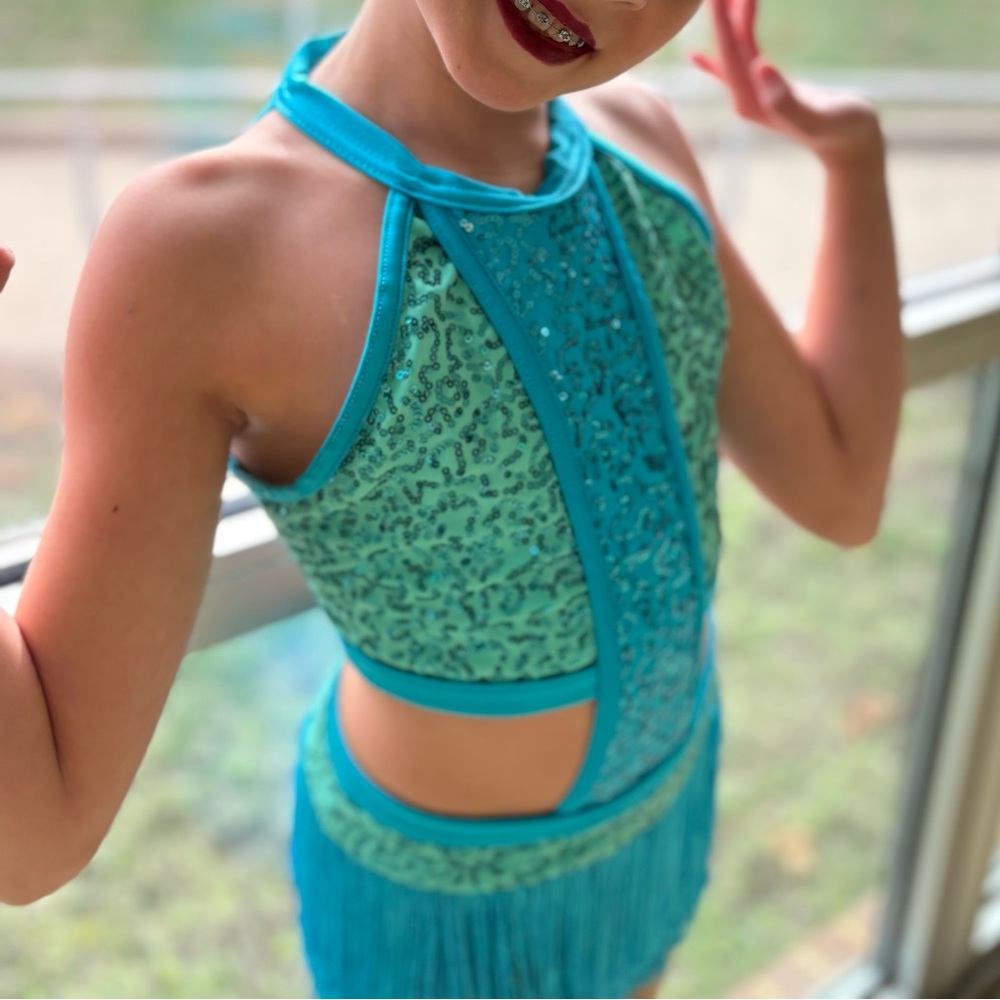 Weissman Turquoise Sequin Kids Costume